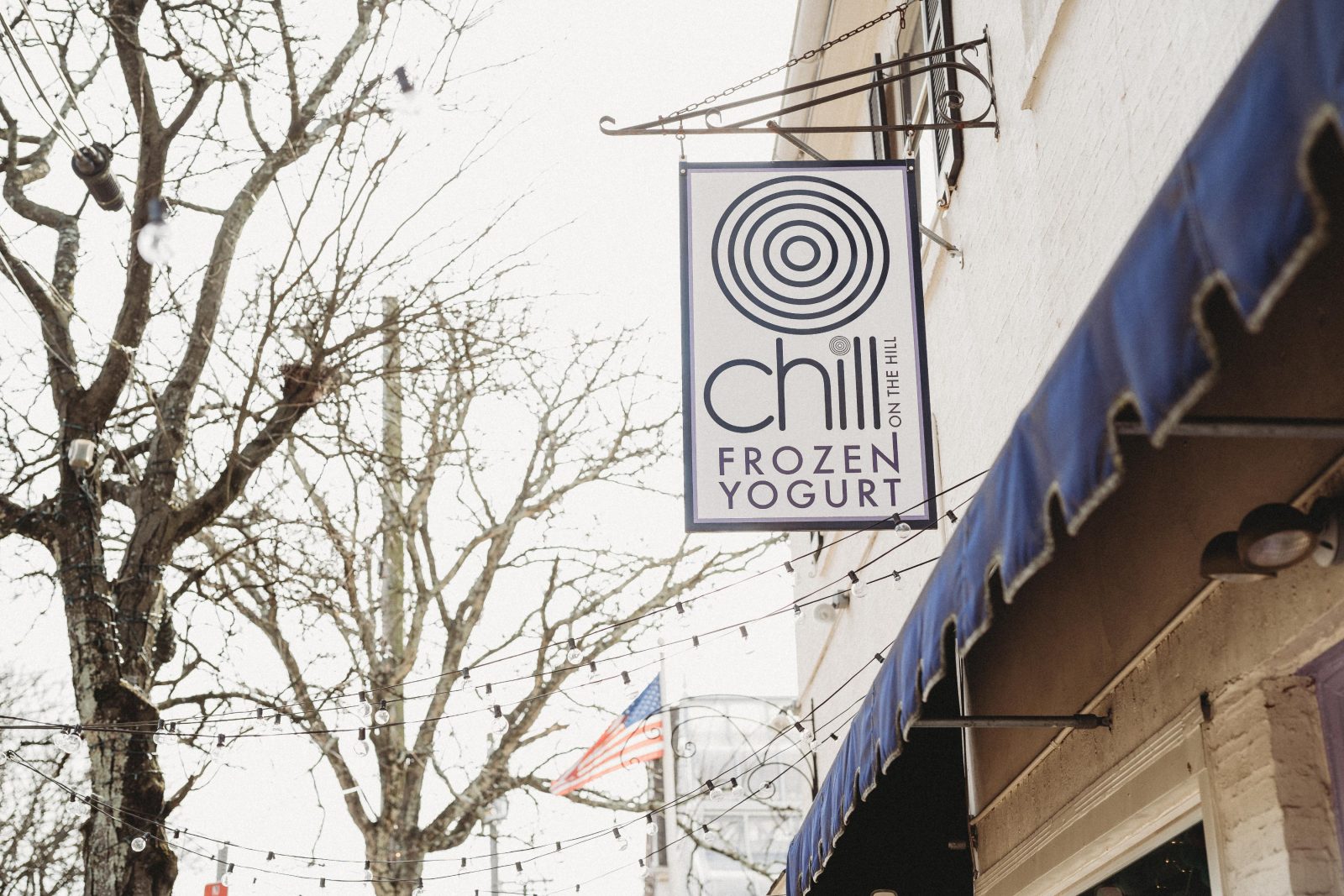 Exterior signage at Chill on the Hill in Chestnut Hill